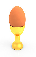 Image showing Easter egg on gold egg cups