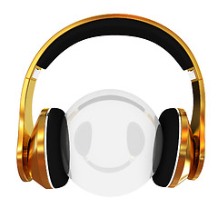 Image showing Gold headphones icon 