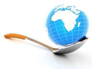 Image showing Blue earth on spoon