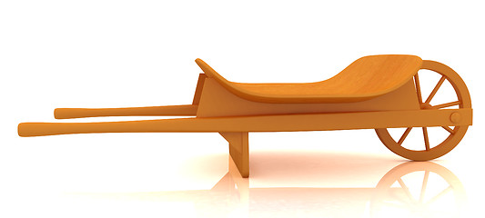 Image showing wooden wheelbarrow