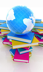 Image showing Colorful books and earth