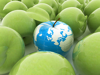 Image showing Apple earth and apples 