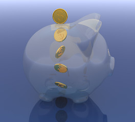 Image showing Glass piggy bank