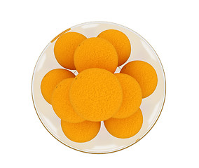 Image showing Oranges on a plate