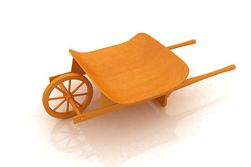 Image showing wooden wheelbarrow