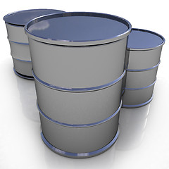 Image showing Metal barrels