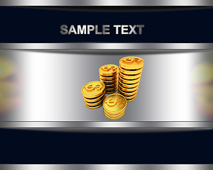 Image showing Abstract background with with gold dollar coins