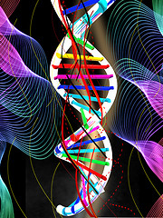 Image showing DNA structure model background 