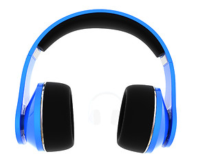 Image showing 3d illustration of blue headphones
