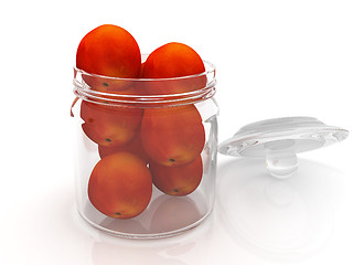 Image showing Jar with peaches