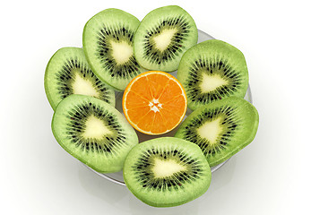 Image showing slices of kiwi and orange