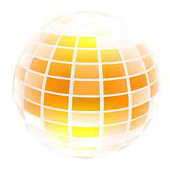 Image showing Yellow 3d globe icon with highlights 