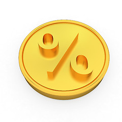 Image showing Gold percent coin