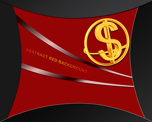 Image showing Dollar icon on abstract red background