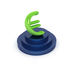 Image showing icon euro sign on podium