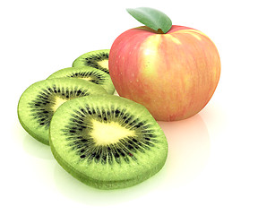 Image showing slices of kiwi and apple