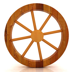 Image showing wooden wheel