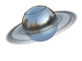 Image showing 3d fantastic object with the ball in the middle