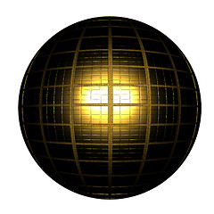 Image showing Black Gold Ball 3d render 