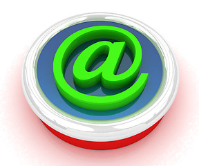 Image showing 3d button email Internet push