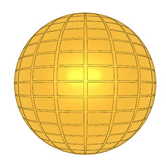 Image showing Gold Ball 3d render 