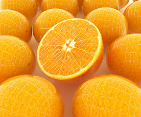 Image showing oranges and half oranges 