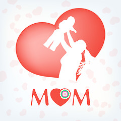 Image showing Silhouette of a mother and her child. EPS 10