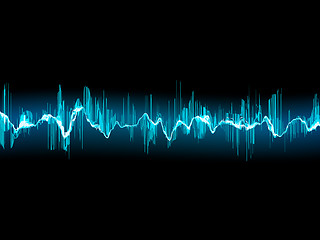 Image showing Bright sound wave on a dark blue. EPS 10