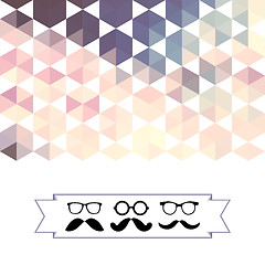 Image showing mustache with glasses and hexagons triangles