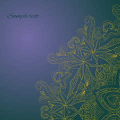 Image showing Circle lace hand-drawn ornament card