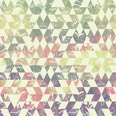 Image showing pattern geometric with triangle and plant elements