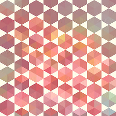 Image showing Retro pattern of geometric hexagon shapes