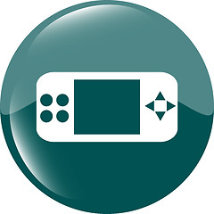 Image showing game controller web icon, button isolated on white