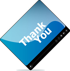 Image showing thank you on media player interface
