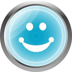 Image showing Smile icon glossy button isolated on white