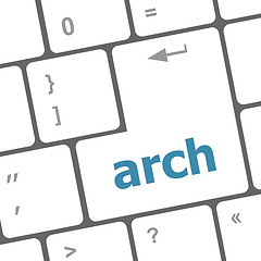 Image showing arch word on computer keyboard key