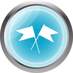 Image showing flag icon, web design element isolated on white