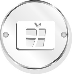 Image showing Gift icon web app button isolated on white