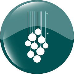 Image showing isolated christmas ball set on web icon, isolated on white