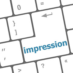 Image showing impression word on computer pc keyboard key