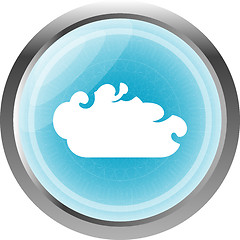 Image showing white cloud on internet icon isolated on white