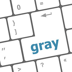 Image showing Computer keyboard keys with gray word on it