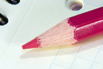 Image showing Red pencil on notepad