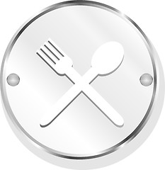 Image showing web buttons food icon: spoon and fork sign