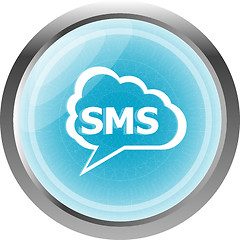 Image showing sms glossy web icon isolated on white background