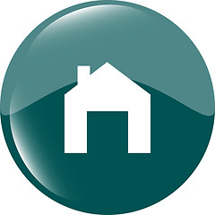 Image showing Home web icon, house sign on button