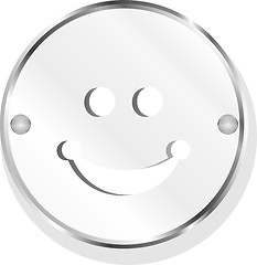 Image showing Smile icon glossy button isolated on white