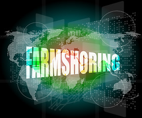 Image showing farmshoring, interface hi technology, touch screen