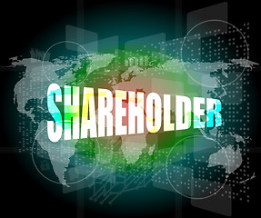Image showing shareholding, internet marketing, business digital touch screen interface
