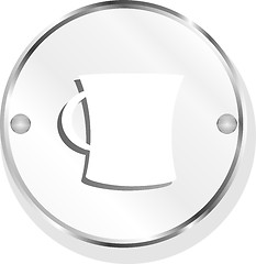 Image showing coffee cup button icon isolated on white